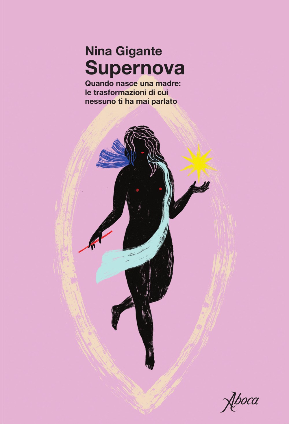 Copertina di Supernova: una figura femminile nera con una stella gialla in mano, su fondo rosa